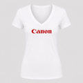 Women's Canon V Neck T-Shirt in white