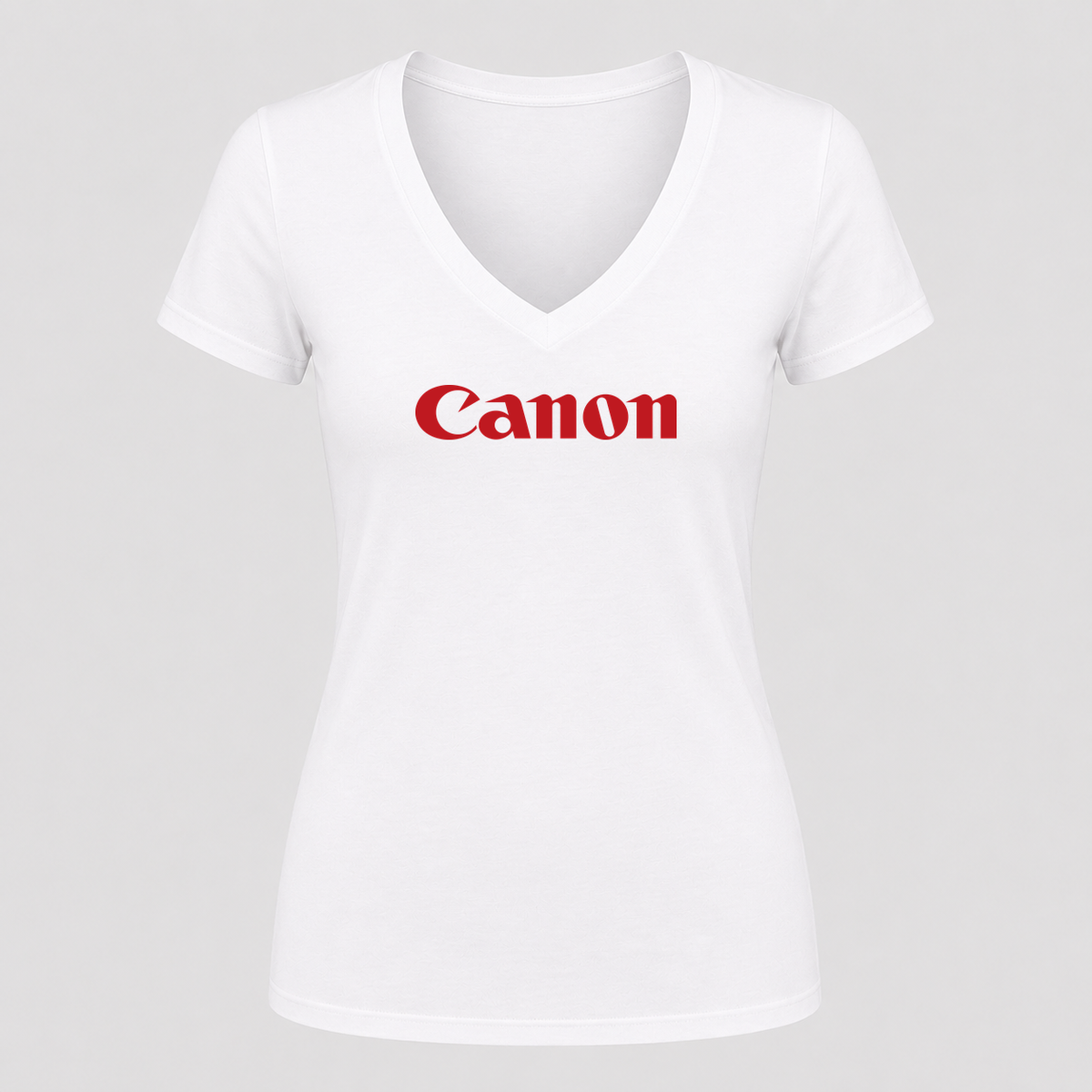 Women's Canon V Neck T-Shirt in white