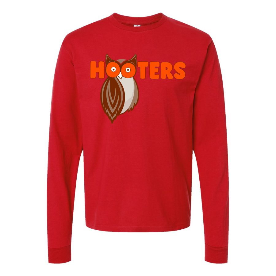 Men's Hooters Long sleeves Cotton Blend T-Shirt - Red