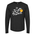 Men's Tour de France White Logo Long sleeves Cotton Blend T-Shirt - Black