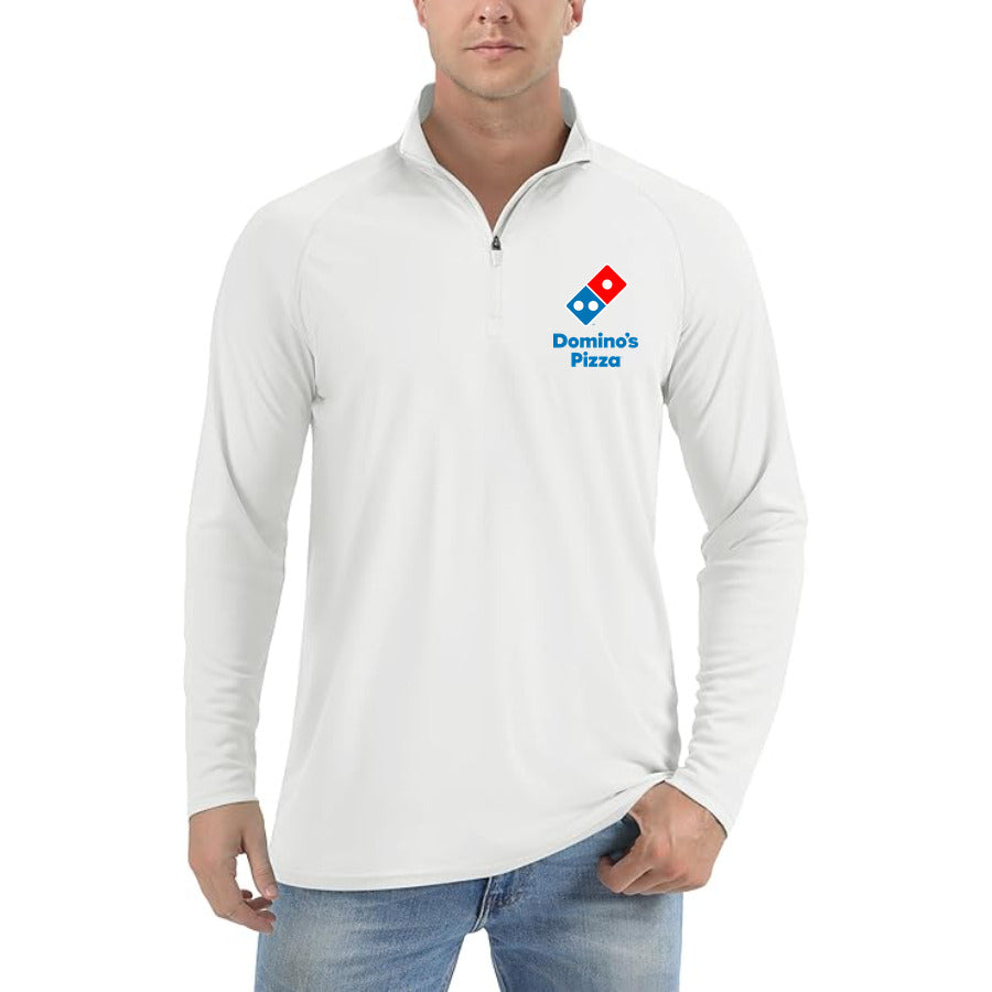 Domino's Pizza quarter-zip athletic shirt in White