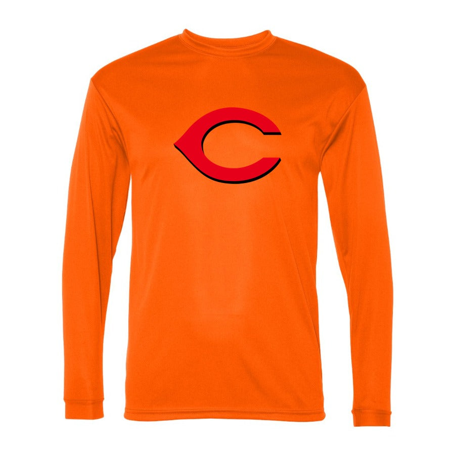 Men's Cincinnati Reds Polyester Long Sleeve T-Shirt - Orange