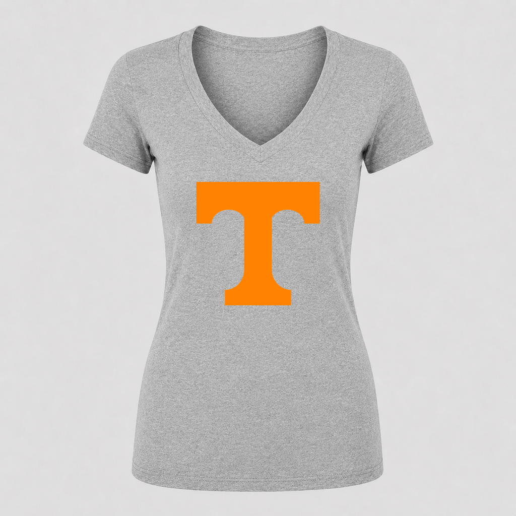 Women's Tennessee Volunteers V Neck T-Shirt in gray