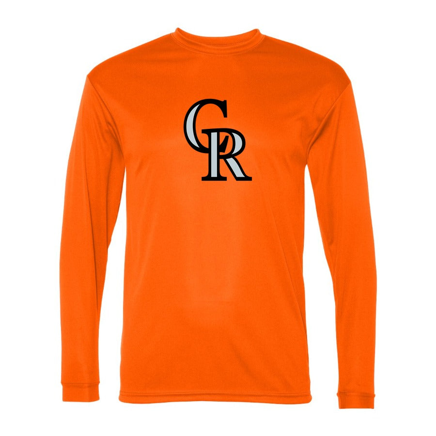 Men's Colorado Rockies Polyester Long Sleeve T-Shirt - Orange