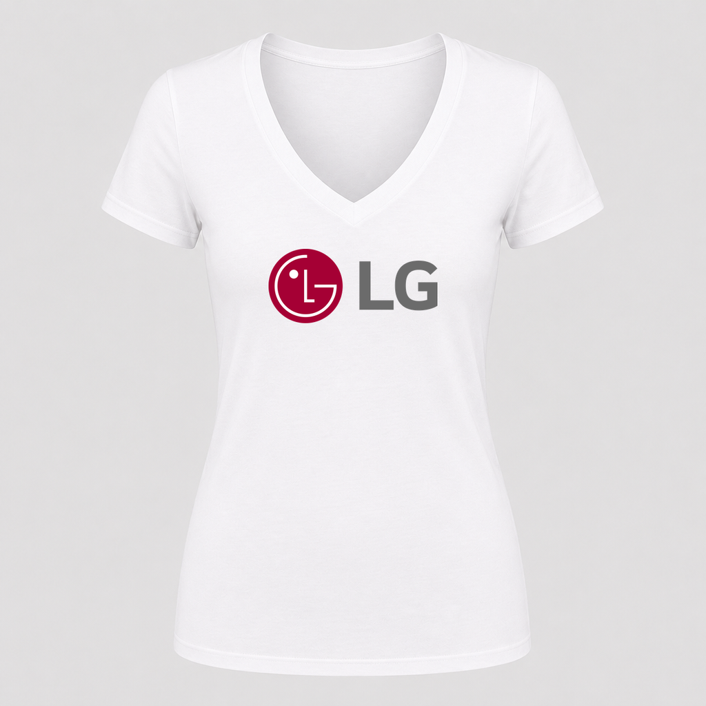 Women's LG V Neck T-Shirt in white