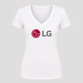 Women's LG V Neck T-Shirt in white