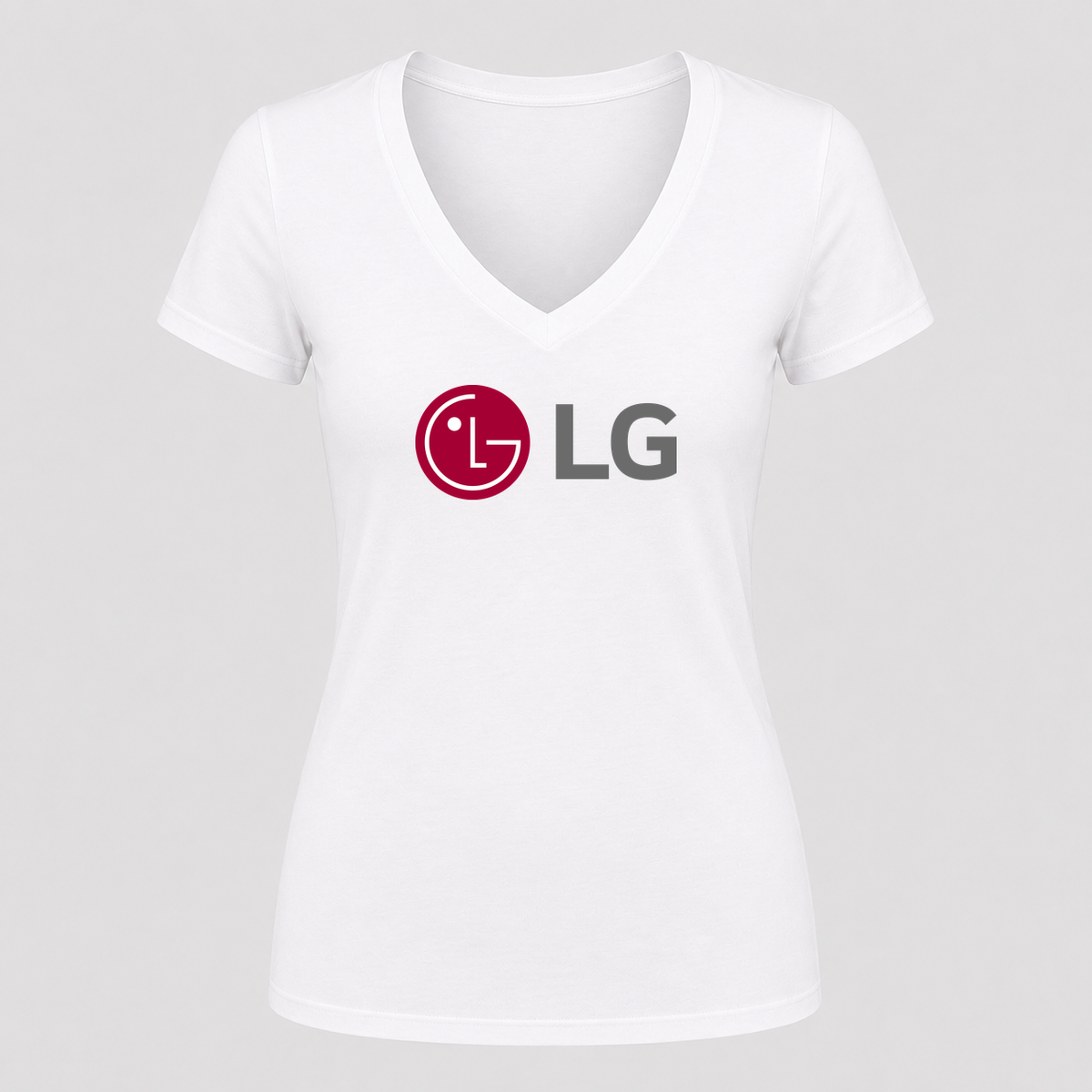 Women's LG V Neck T-Shirt in white