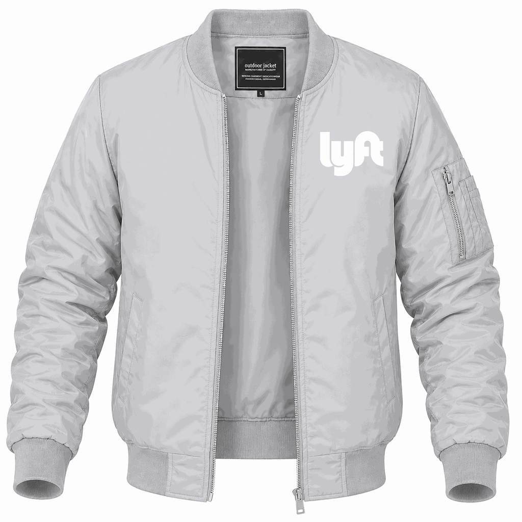 Men's Lyft white Lightweight Bomber Jacket - Gray
