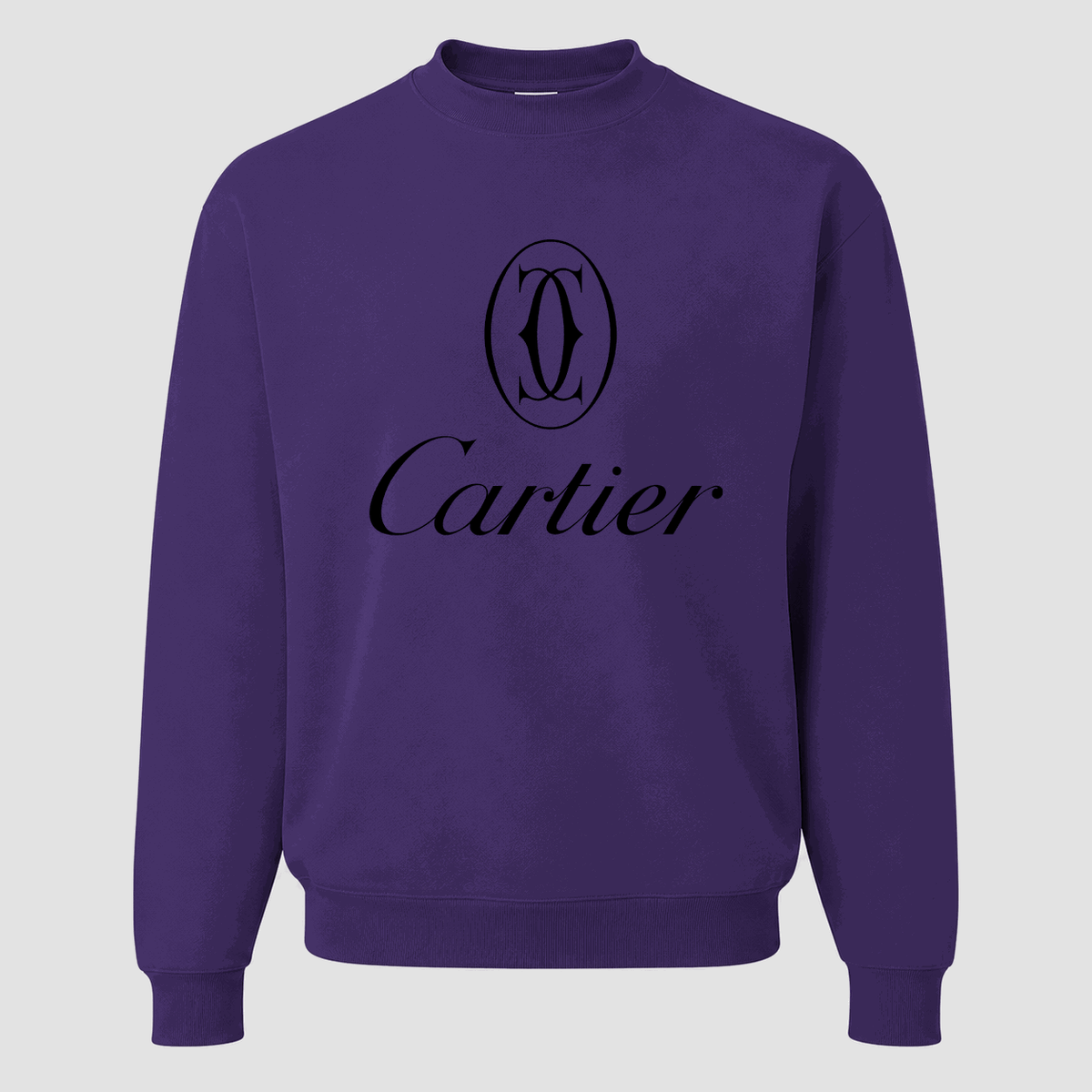 Men's Cartier Black Logo Crewneck Sweatshirt - Purple