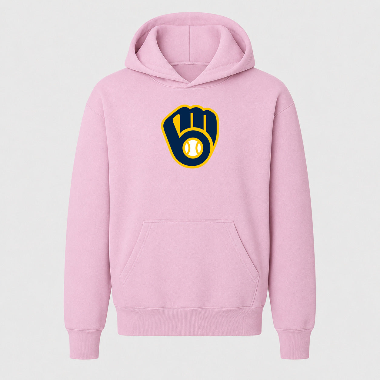 Youth Milwaukee Brewers Pullover Hoodie - Light Pink