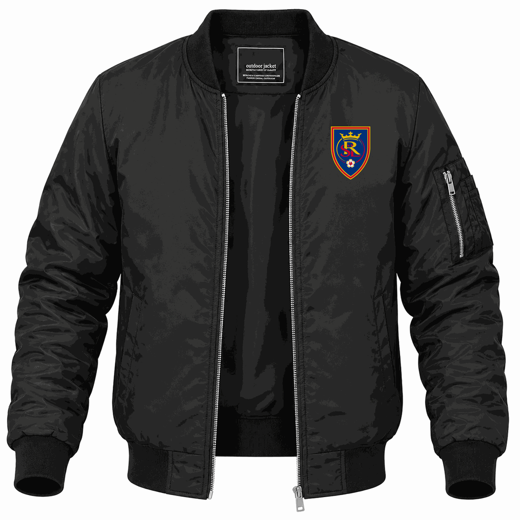 Men's Real Salt Lake Soccer Lightweight Bomber Jacket - Black