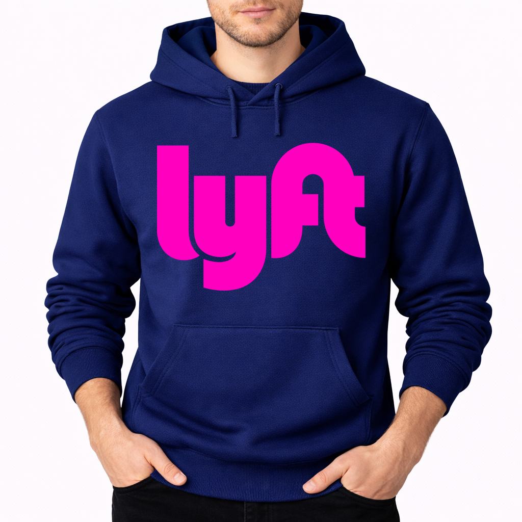 Men's Lyft Pink Pullover Hoodie - Navy