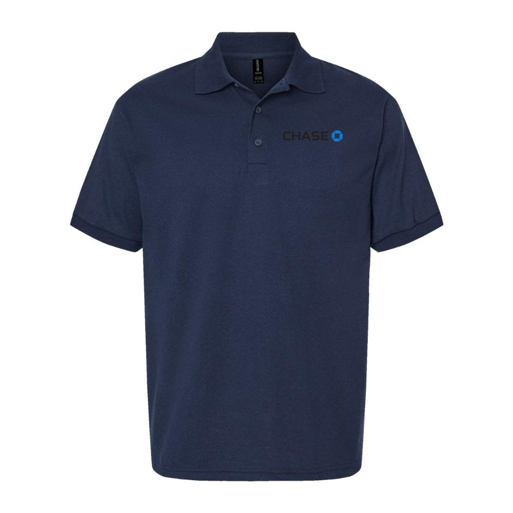 Men's Chase Black Logo Dry Blend Polo - Navy