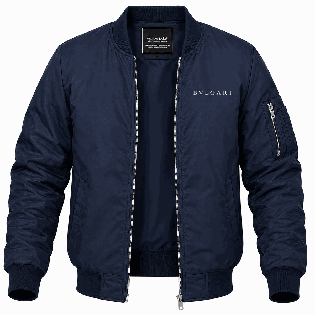 Men's Bvlgari white Lightweight Bomber Jacket - Navy