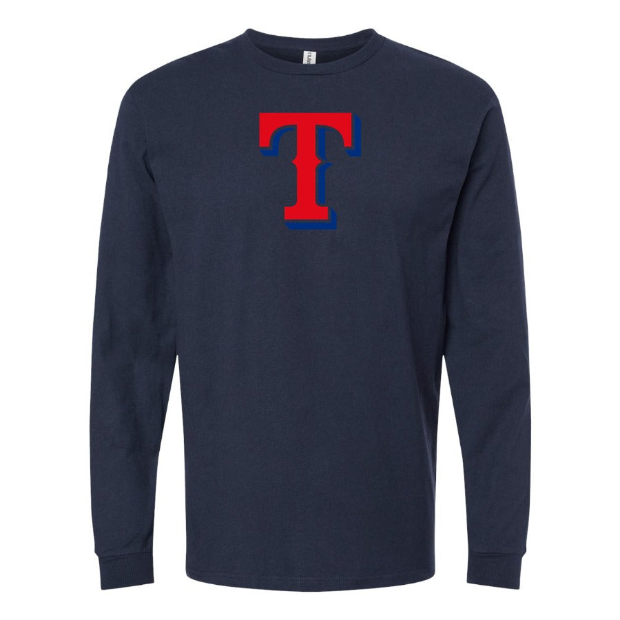 Men's Texas Rangers Long sleeves Cotton Blend T-Shirt - Navy