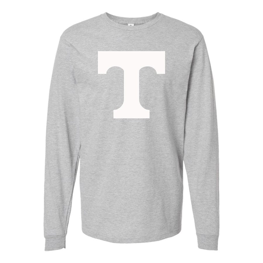 Men's Tennessee Volunteers Logo2 Long sleeves Cotton Blend T-Shirt - Gray