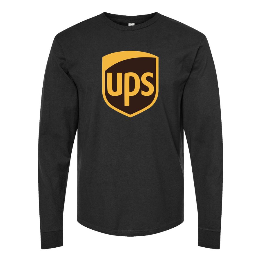 Men's UPS-removebg-preview Long sleeves Cotton Blend T-Shirt - Black