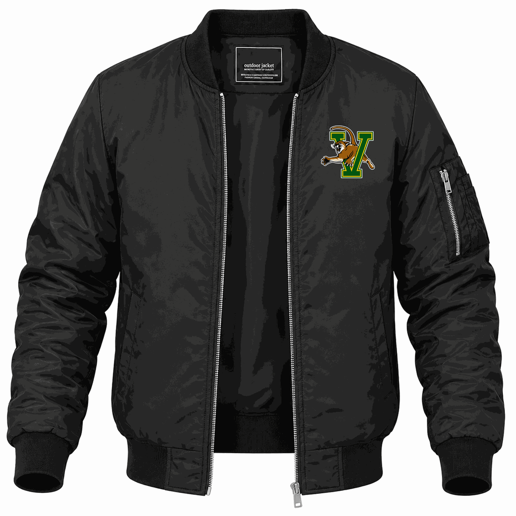 Men's Vermont Catamounts Logo Lightweight Bomber Jacket - Black