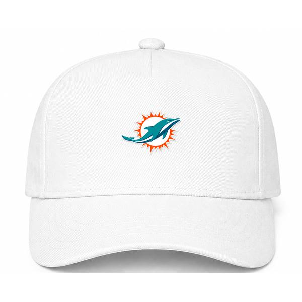 Miami Dolphins NFL Logo White Dad Baseball Cap Hat