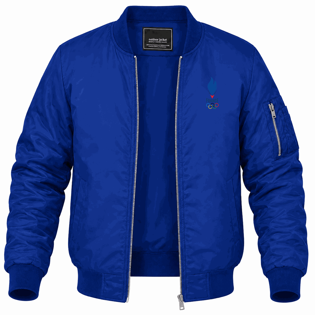 Men's France 2024 logo Lightweight Bomber Jacket - Blue