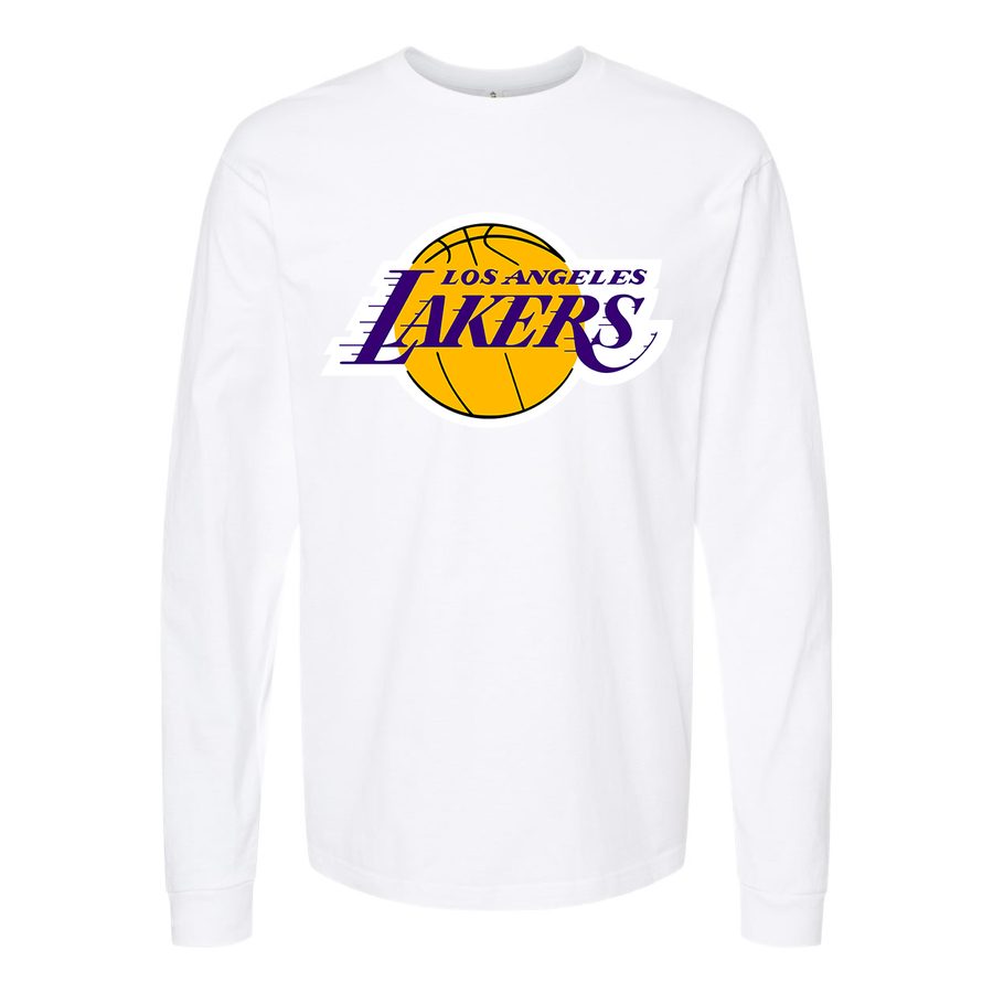 Men's Los Angeles Lakers Long sleeves Cotton Blend T-Shirt - White