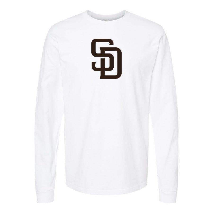 Men's San Diego Padres Long sleeves Cotton Blend T-Shirt - White