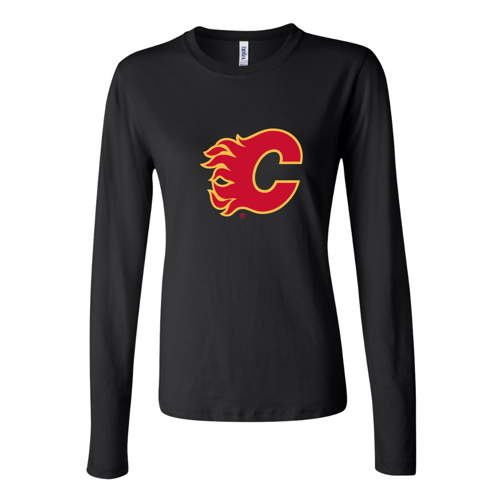Women's Calgary Flames Long Sleeve T-Shirt - Black