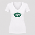 Women's New York Jets V Neck T-Shirt in white
