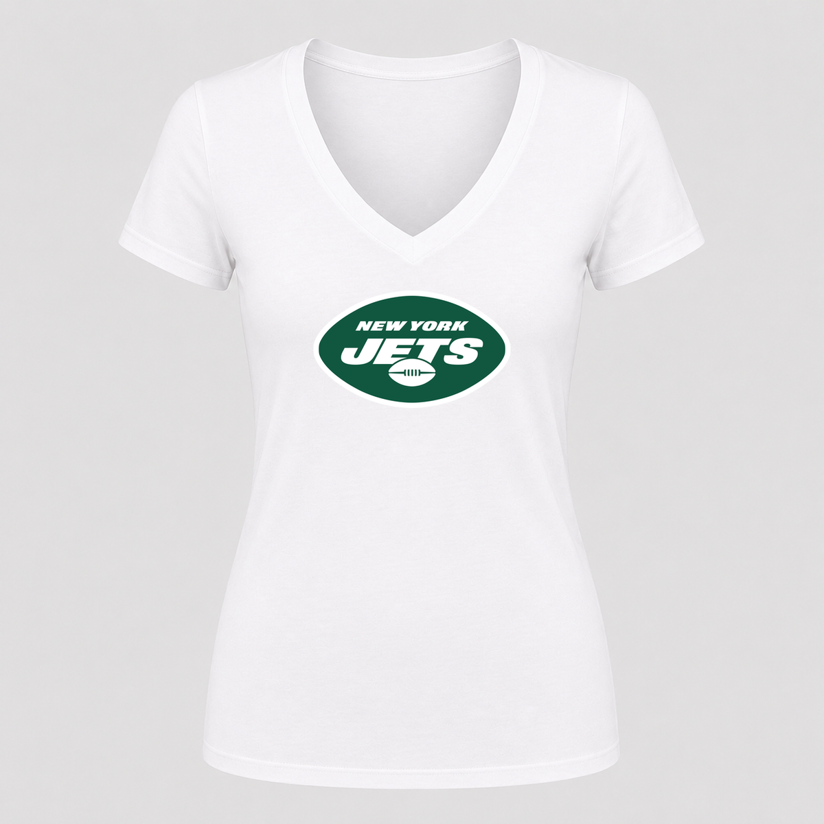 Women's New York Jets V Neck T-Shirt in white