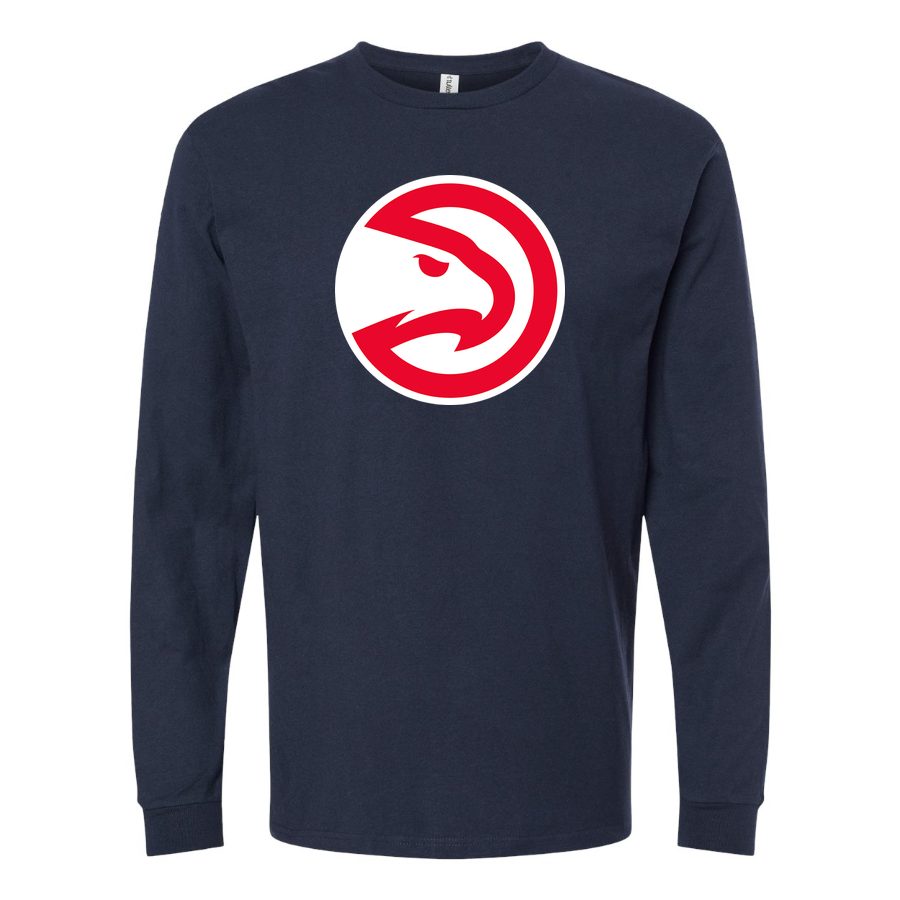 Men's Atlanta Hawks Long sleeves Cotton Blend T-Shirt - Navy