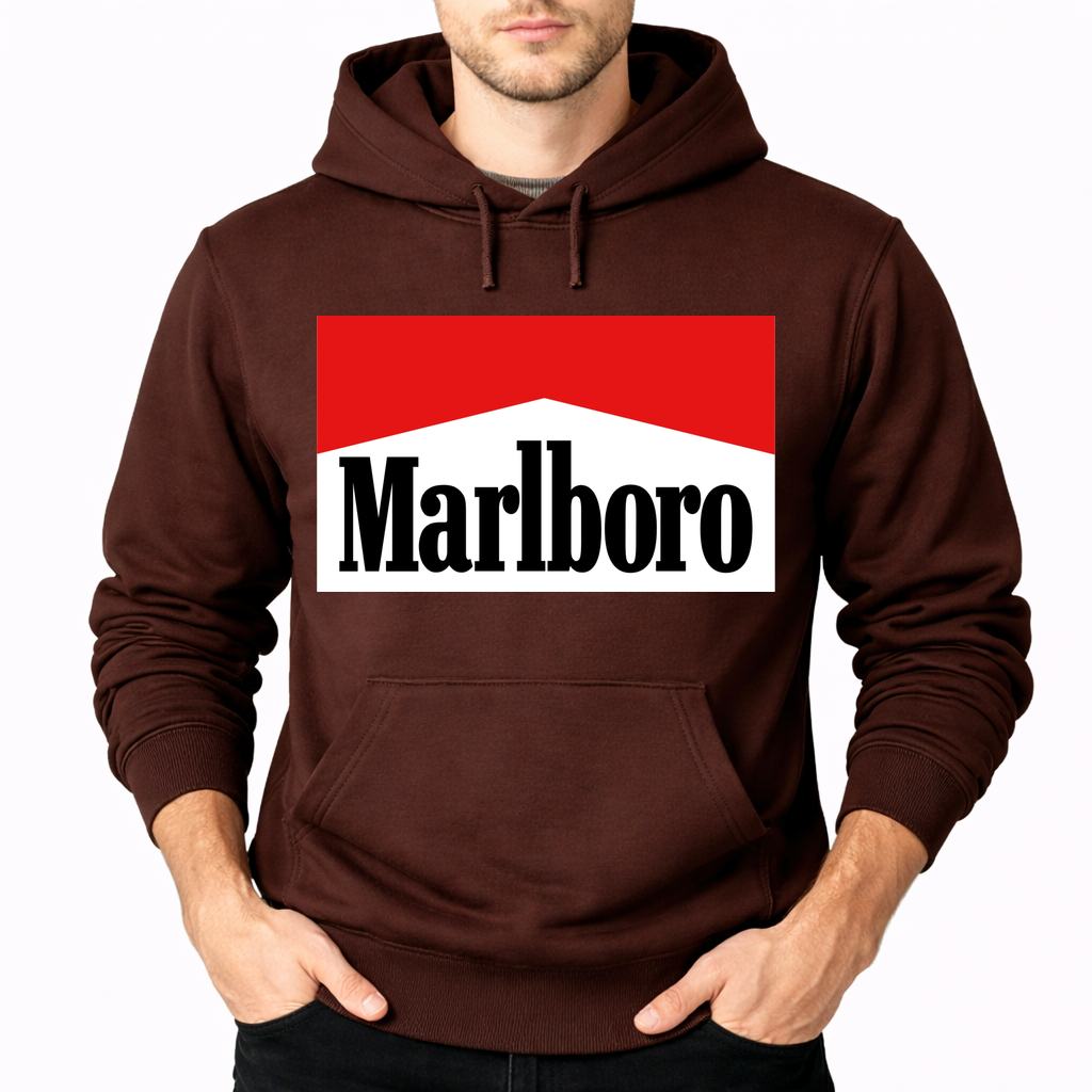 Men's Marlboro Pullover Hoodie - Brown