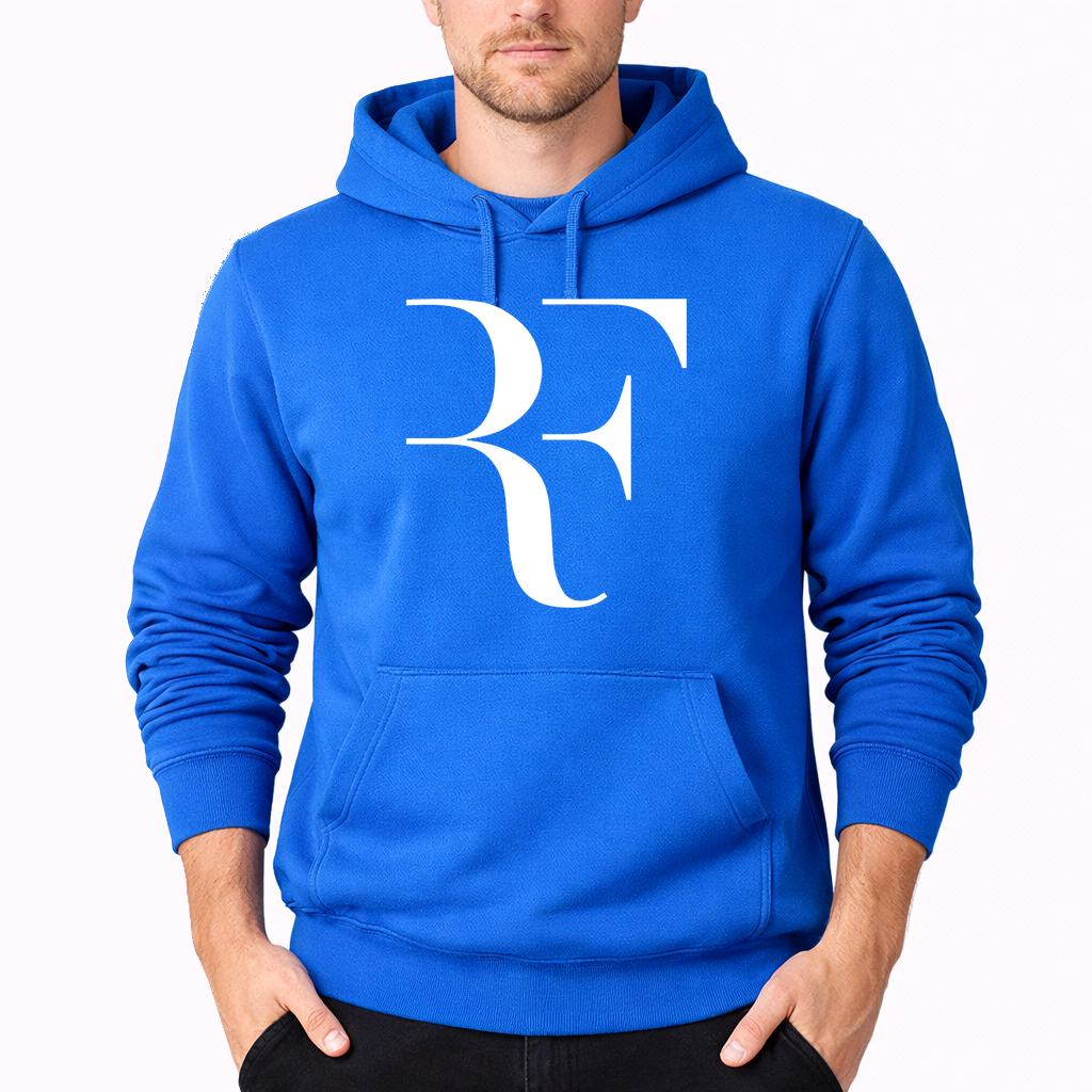 Men's Roger-Federer--white Pullover Hoodie - Azure