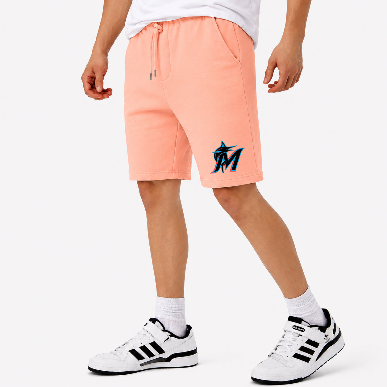 Men's Miami Marlins Cotton Shorts - Peach