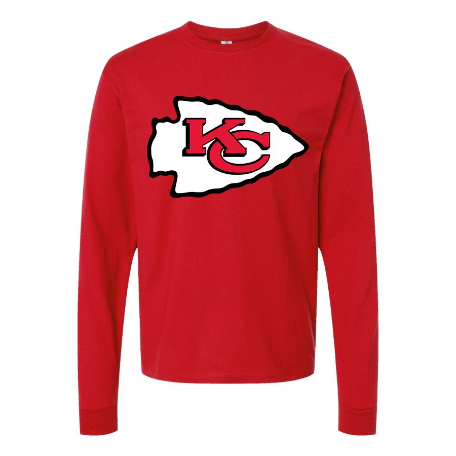Men's Kansas City Chiefs Long sleeves Cotton Blend T-Shirt - Red