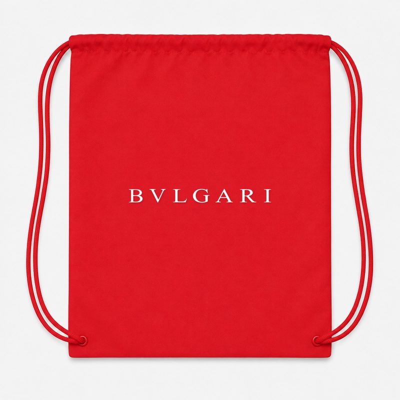 Bvlgari White Drawstring Bag - Red