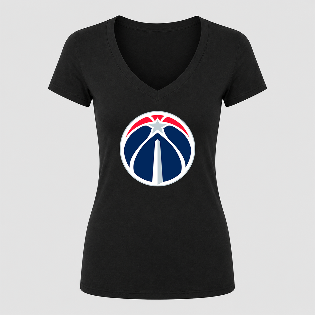 Women's Washington Wizards V Neck T-Shirt in black