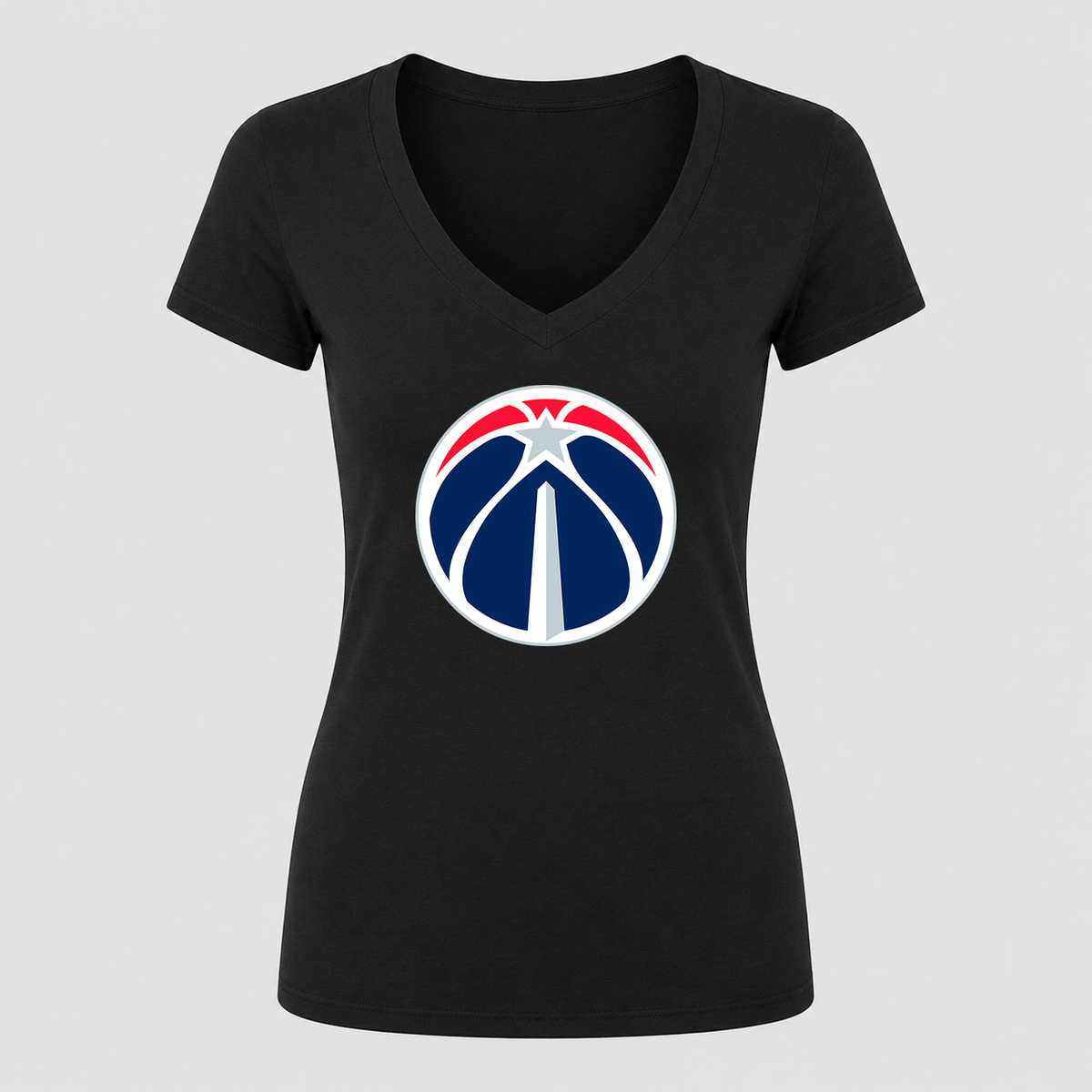 Women's Washington Wizards V Neck T-Shirt in black