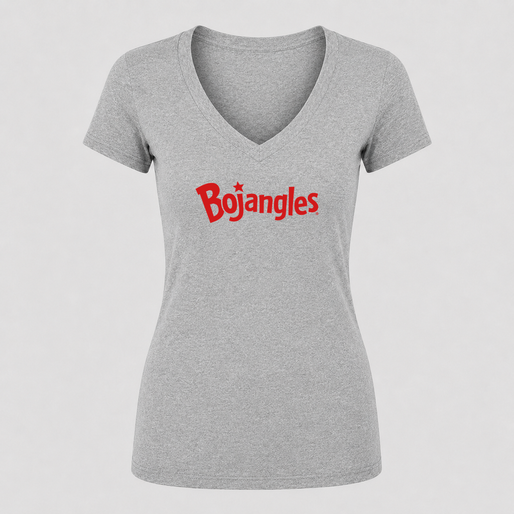 Women's Bojangles V Neck T-Shirt in gray