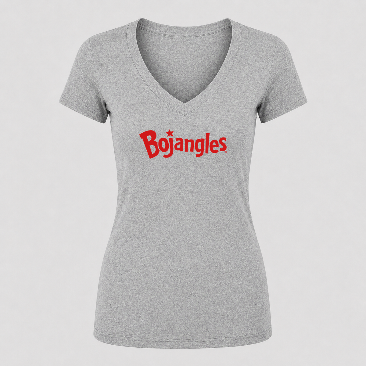 Women's Bojangles V Neck T-Shirt in gray
