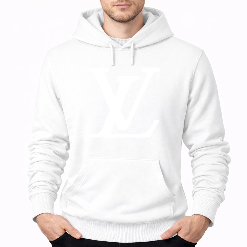 Men's Louis Vuitton White Pullover Hoodie - White