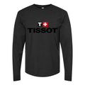 Men's Tissot Long sleeves Cotton Blend T-Shirt - Black