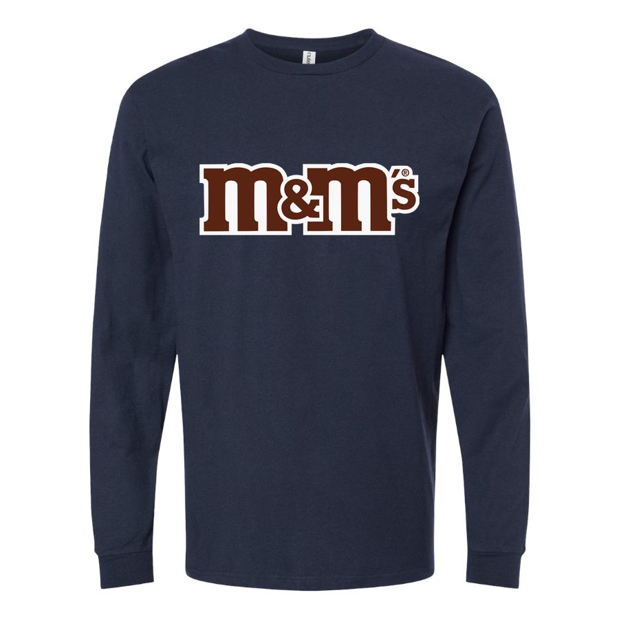 Men's MMs-Logo-food-1536x864 Long sleeves Cotton Blend T-Shirt - Navy