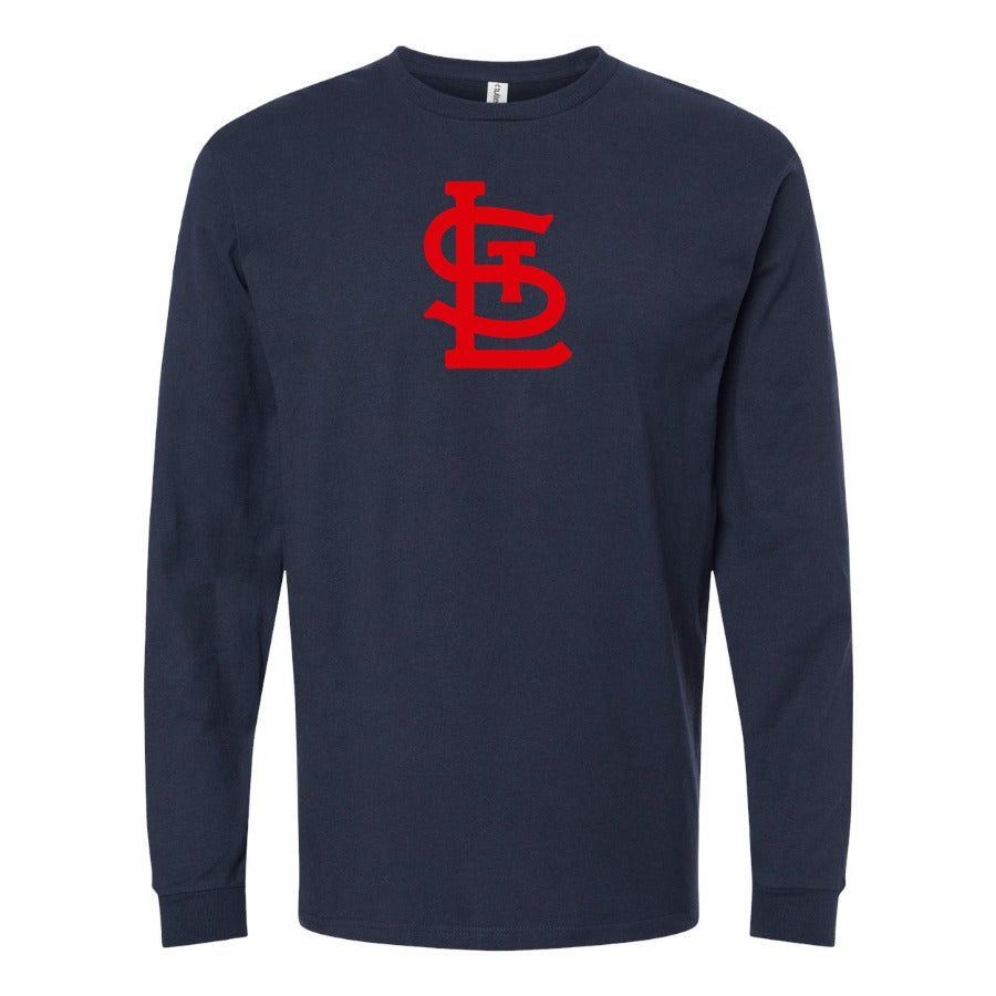 Men's St. Louis Cardinals Long sleeves Cotton Blend T-Shirt - Navy