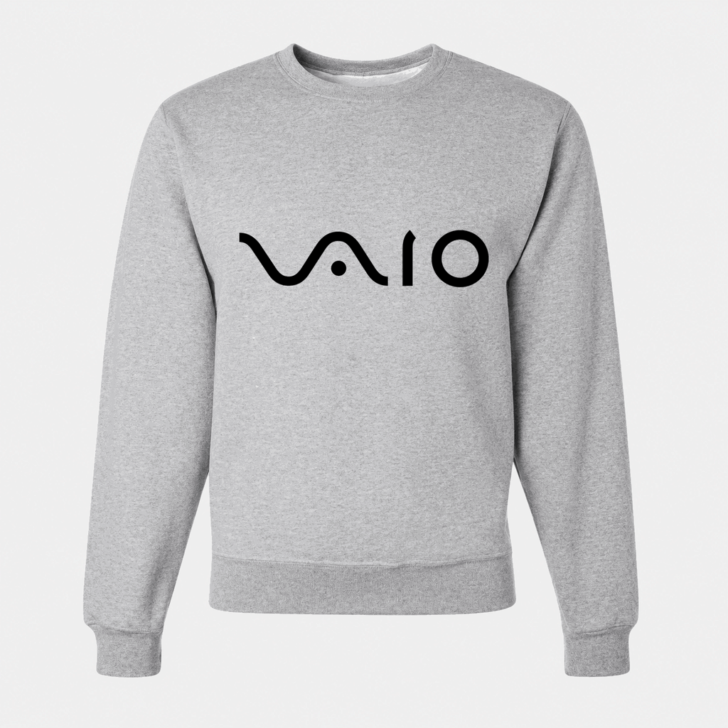 Men's Sony VAIO Black Logo Crewneck Sweatshirt - Gray