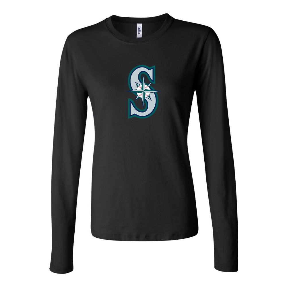 Women's Seattle Mariners Long Sleeve T-Shirt - Black