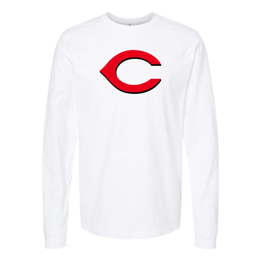 Men's Cincinnati Reds Long sleeves Cotton Blend T-Shirt - White