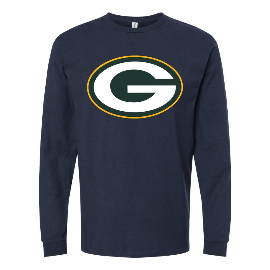 Men's Green Bay Packers Long sleeves Cotton Blend T-Shirt - Navy