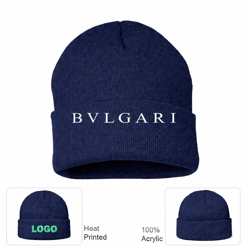 Bvlgari White Navy Beanie Hat