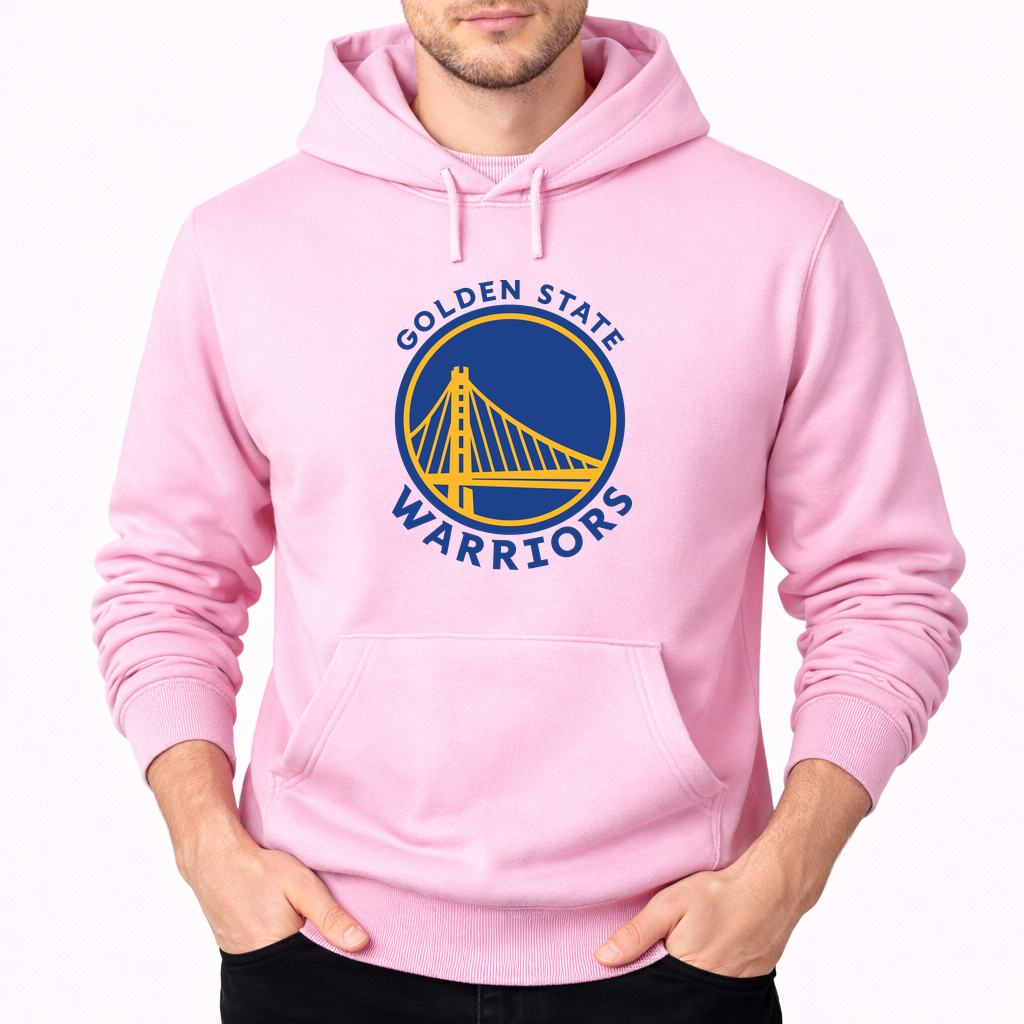 Men's Golden State Warriors Blue Pullover Hoodie - Pink