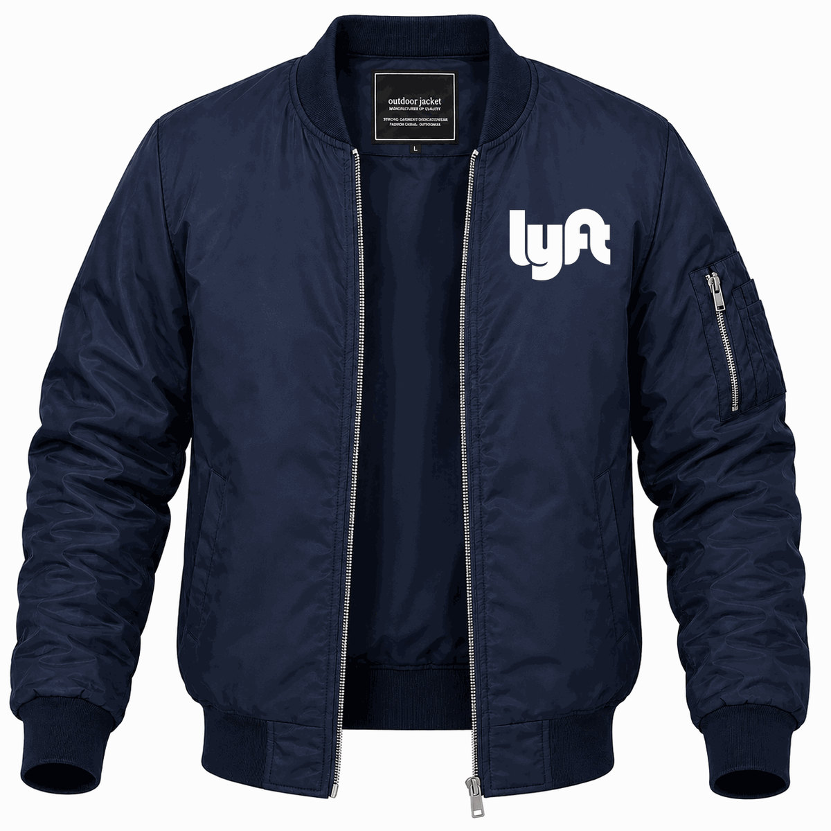 Men's Lyft white Lightweight Bomber Jacket - Navy